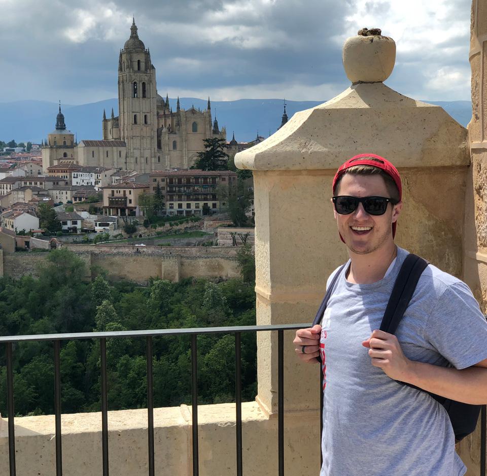 Josh poses in Spain