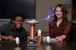 Students experiment with tesla coil
